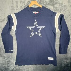 Mitchell & Ness Dallas Cowboys Throwbacks Mens‎ Long Sleeve T Shirt XL Navy Blue